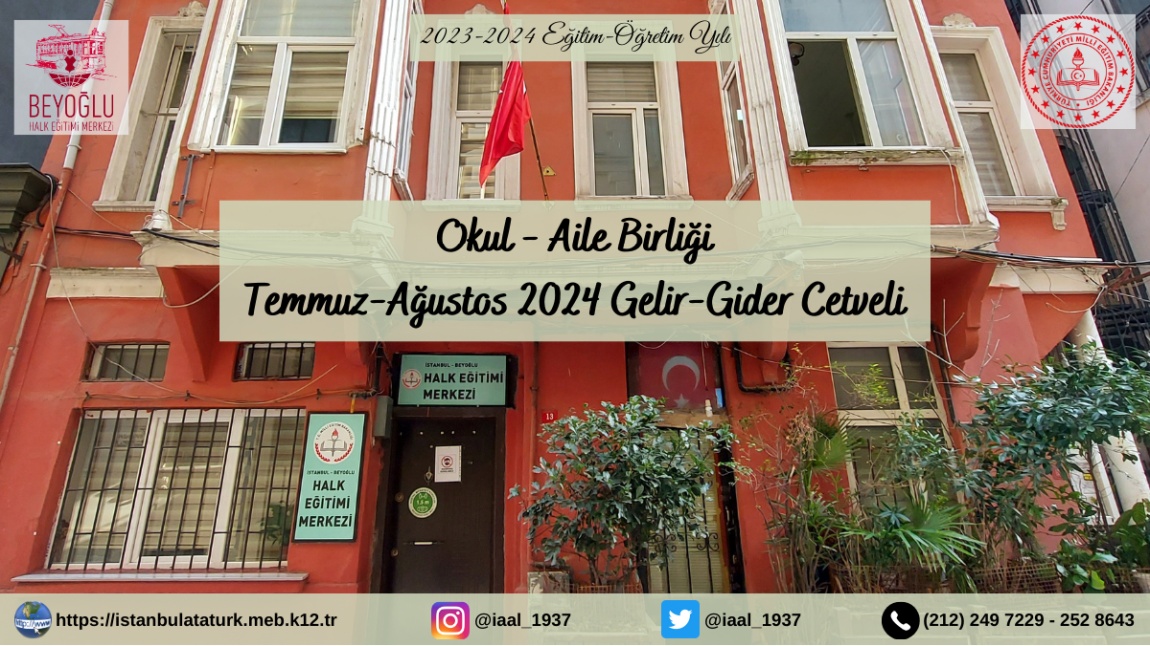 Temmuz-Ağustos 2024 Gelir-Gider Cetveli